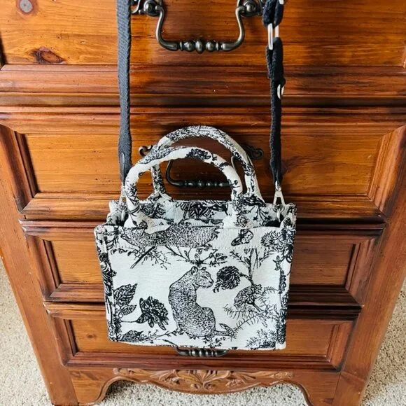 A New Day Toile Leopard Crossbody Bag, Cream & Black - Picture 4 of 6